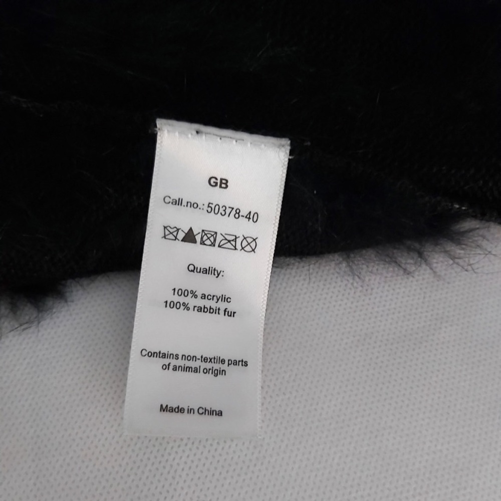 Black Genuine Rabbit Fur Vest - Picture 8 of 9